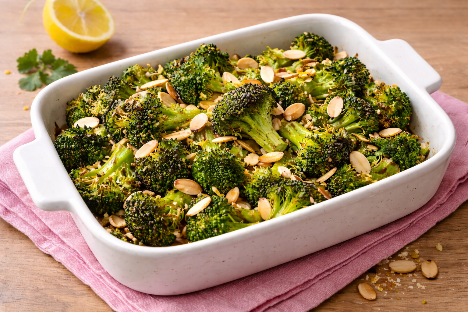 Geroosterde Broccoli met Citroen & Amandel